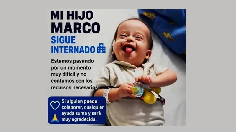 Campaña solidaria por familia de Ibarlucea con un niño internado